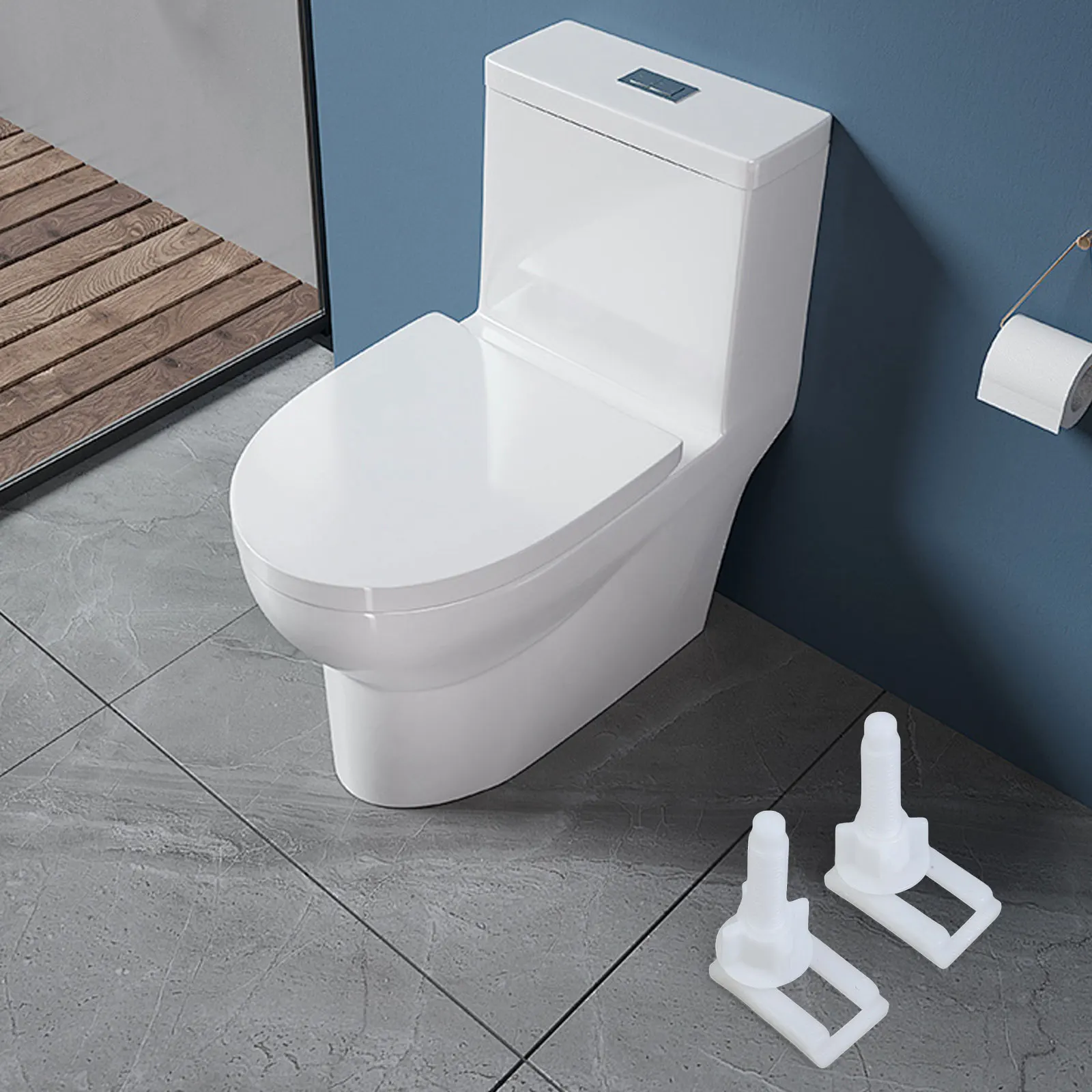 Toilet Lid Toilet Hinge Screws Hinge Screw Bolt Fixing Plastic Rectangle Toilet Lid Hinge Screw Top White 2PCS