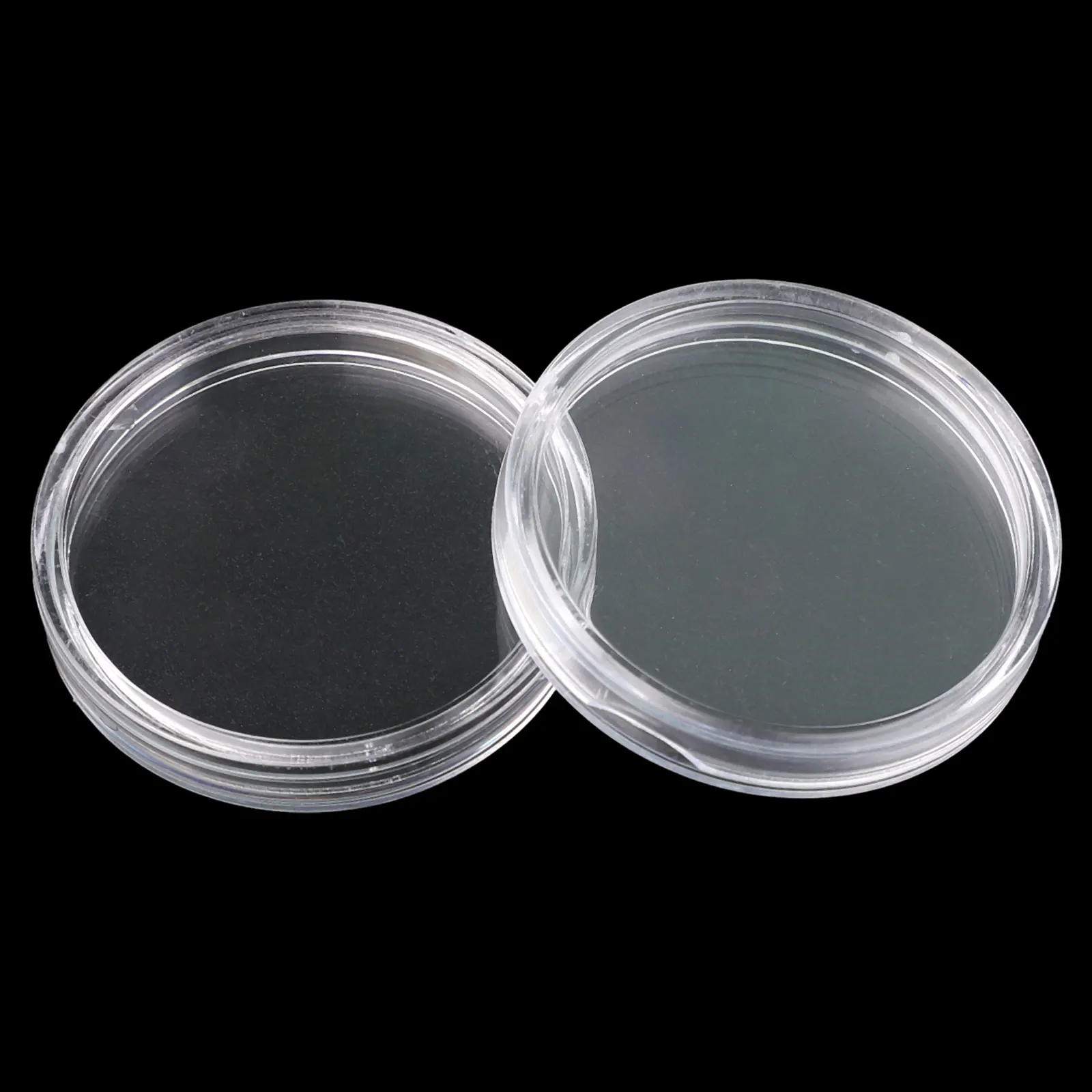 100pcs Clear 32mm Clear Plastic Coin Capsules Coin Holders Protector Cases Round Artware Display Boxes Household Storage Tools
