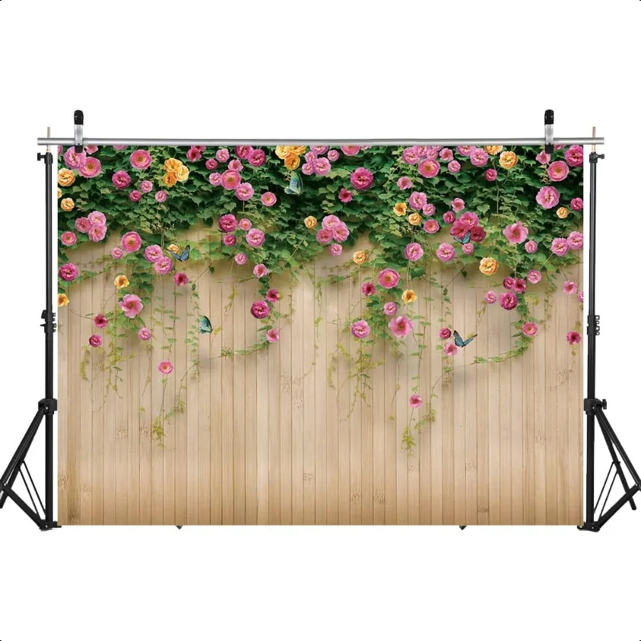 

WOLADA Spring Flower Wall Backdrop Mothers Day Background Floral Backdrops 7x5FT 8909