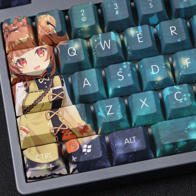 108 Phím Genshin Tác Động Yaoyao Chơi Game Keycaps PBT, Anh Đào Hồ Sơ Keycaps Cho 61/87 /104/108 Bàn Phím Cơ