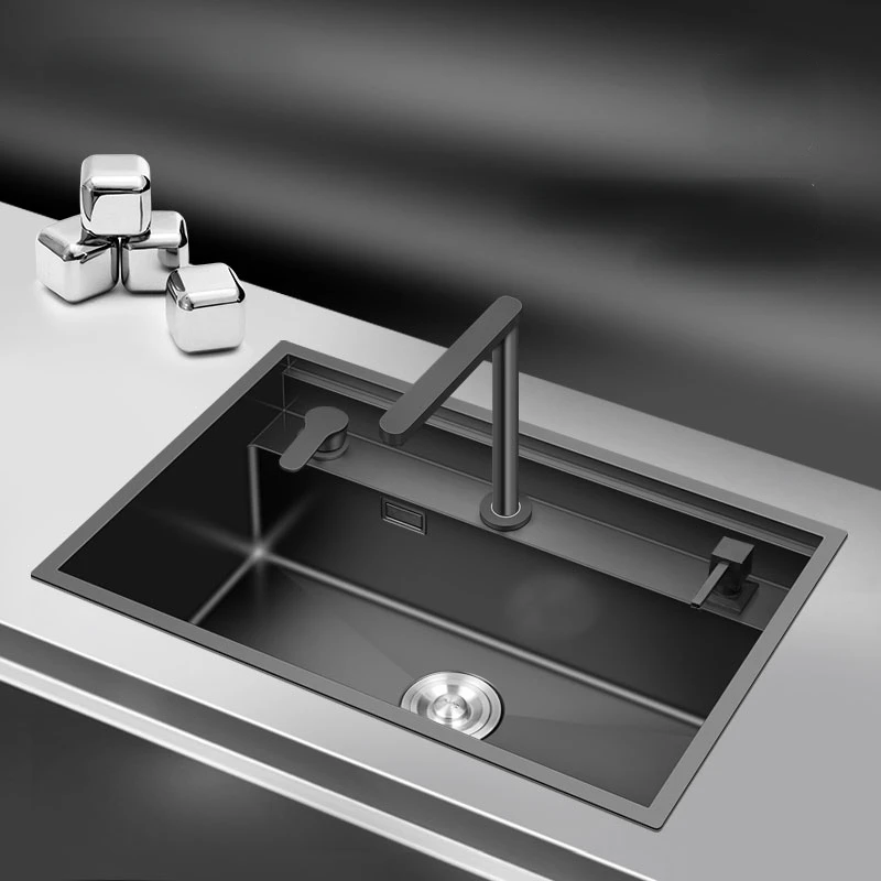 Imagem -03 - Kitchen Sink Hidden Design Casa e Uso Comercial Preto Nano