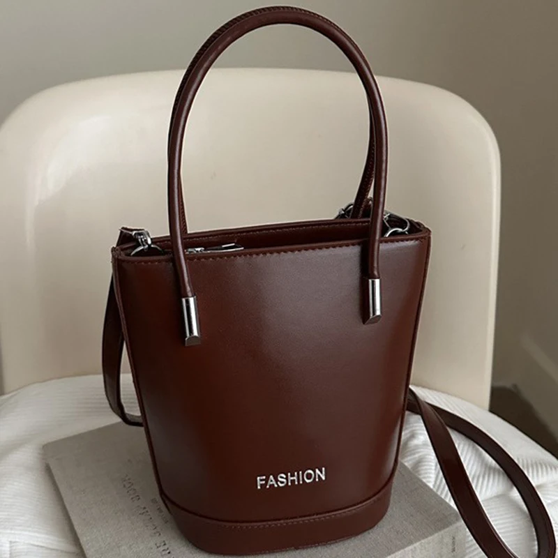 

Ladies Simple Luxury Handbag for Female Bucket Shoulder Bag Women Travel Casual Bag Leather Large Capacity Soft Underarm Bag