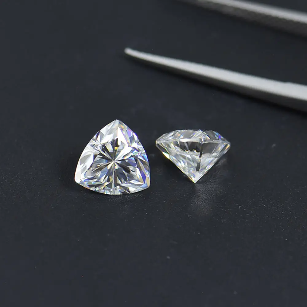 0.1ct-20ct Rare Trillion Cut Moissanite Loose Stones Real D Color Fat Triangle Trillion Shape Certified Moissanite Diamonds