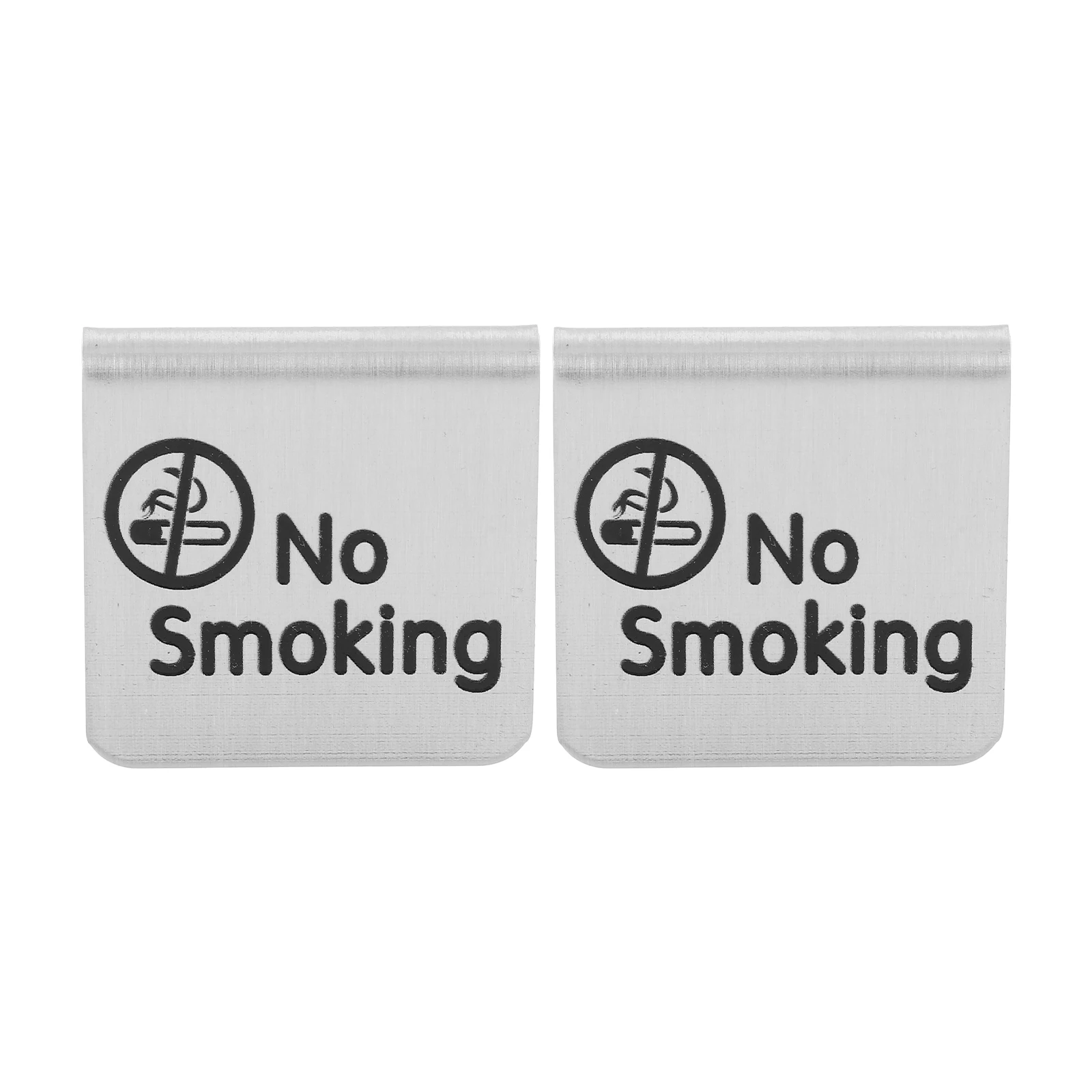

2 Pcs Seat Reservation Non-smoking Table Sign Office Stainless Steel Double-sided