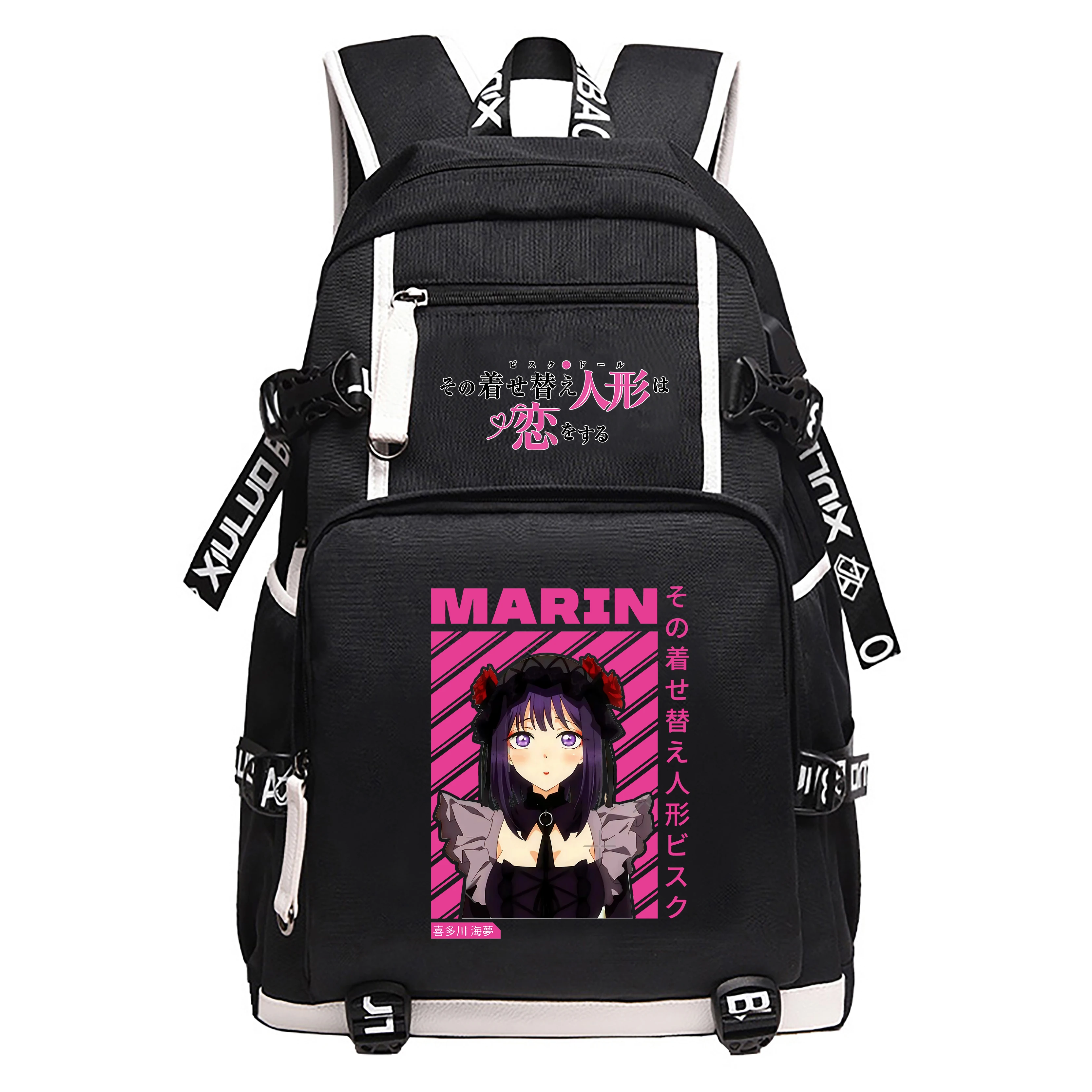 

My Dress-Up Darling Anime School Bags Cartoon Bookbag Oxoford Travel Bagpack USB Charging Laptop Backpack Women Shoulder Bags