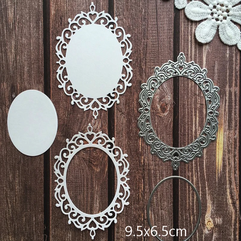 Lace Oval Frame Metal Cutting Dies Stencils For DIY Scrapbooking Decorative Embossing Handcraft Die Cutting Template DIY