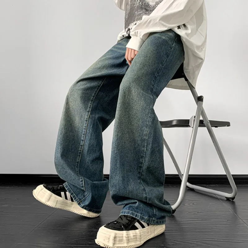 

Jeans men Loose Denim pants Wide Leg Jean Male Straight Vintage Trouser Streetwear