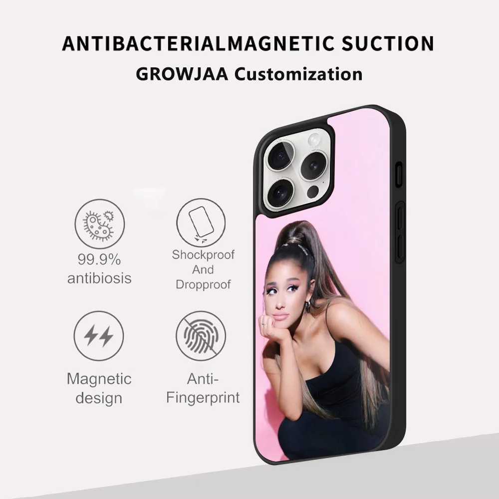 A-Ariana Grande MINISO Cute Hot sale Magneti Phone Case For iPhone 15 14 13 12 11 Pro Max Plus Mini Shockproof Wireless magnetic