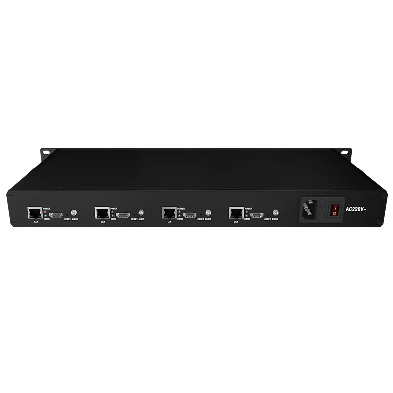 

4-Channel 1U rack H265 H264 Audio and Video Network RTMP HTTP HLS UDP RTSP SRT HD IPTV Encoder For Live Streaming Facebook