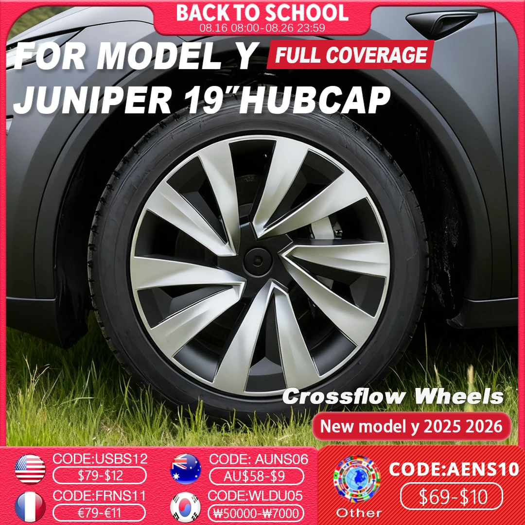 Tesla Model Y Juniper 2025 성능 교체 휠 커버 자동차 허브 캡 풀 림 액세서리 용 4PCS Hubcaps 19 인치