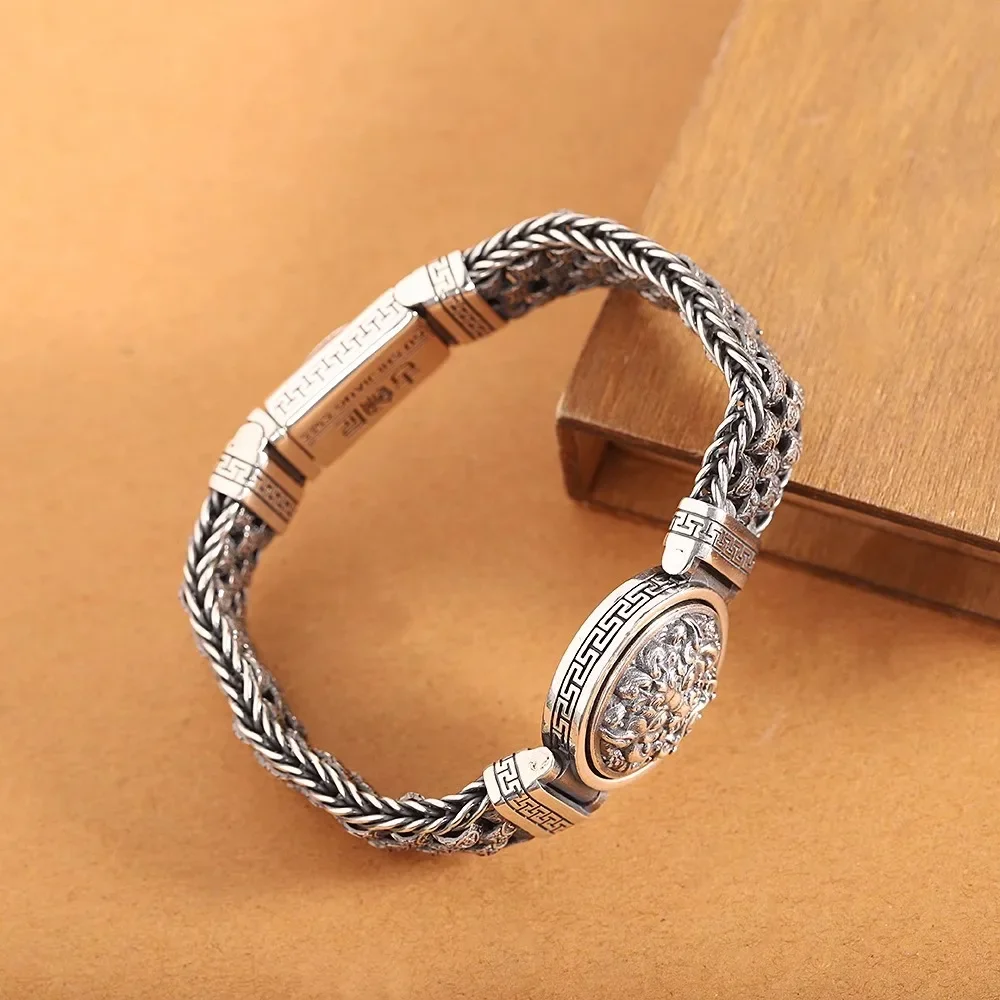 New Men\'s Bracelet Large and Domineering Beast Gluttonous Pixiu Tide Men\'s Retro Woven Men\'s Bracelet Jewelry Accessories
