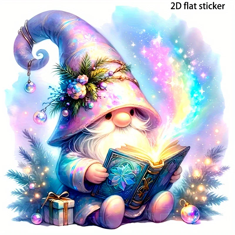 

1 шт. 2D плоская, изысканная рождественская виниловая наклейка на автомобиль с изображением маленького эльфа, подходит для автомобилей, ноутбуков, мобильных телефонов и окон.