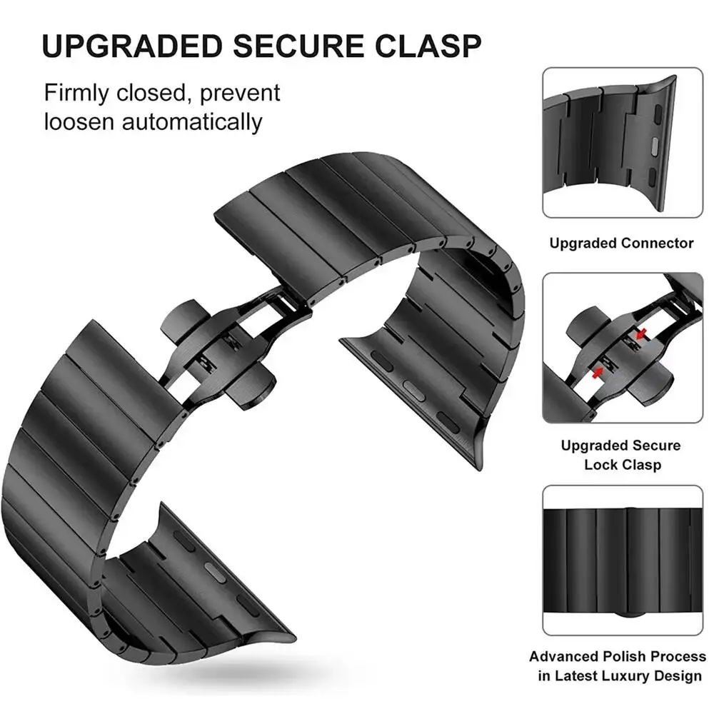 حزام من الفولاذ المقاوم للصدأ + حافظة من البولي يوريثان لساعة أبل الترا 2 باند 49 مللي متر 46 مللي متر 45 مللي متر 44 مللي متر 42 مللي متر 38 مللي متر سوار معدني fot IWatch Series 10 9 8 7