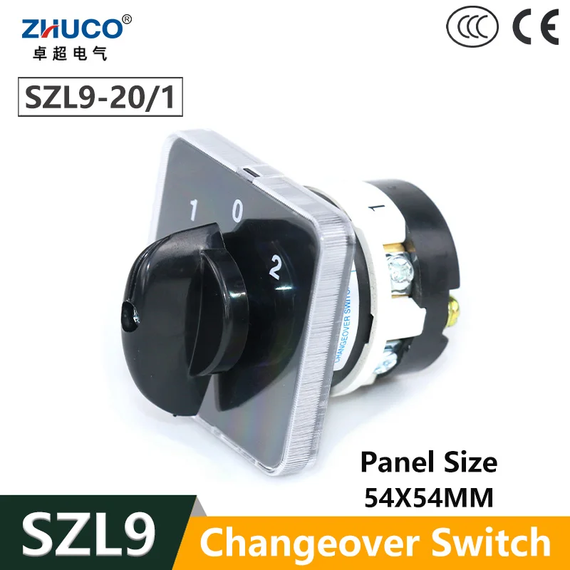 ZHUCO SZL9-20/1 1 Pole 690V GLE9-20 3 Position 1-0-2 Electric Rotary Cam Switch On 20A Ultrasonic Machine Welder Application