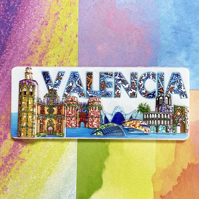 Spain Souvenirs Home Decor Valencia Cathedral, Ocean Park, City of Arts and Sciences 3D Refrigerator Magnets Collection of artif