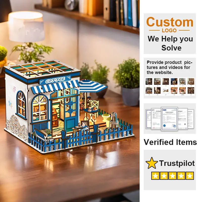 Nowy Kreatywny Drewniany Domek dla Lalek DIY Miniaturowe Mebelki Ręcznie Robiony Domek dla Lalek Drewniany Miniaturowy Zestaw DIY do Dekoracji Domu