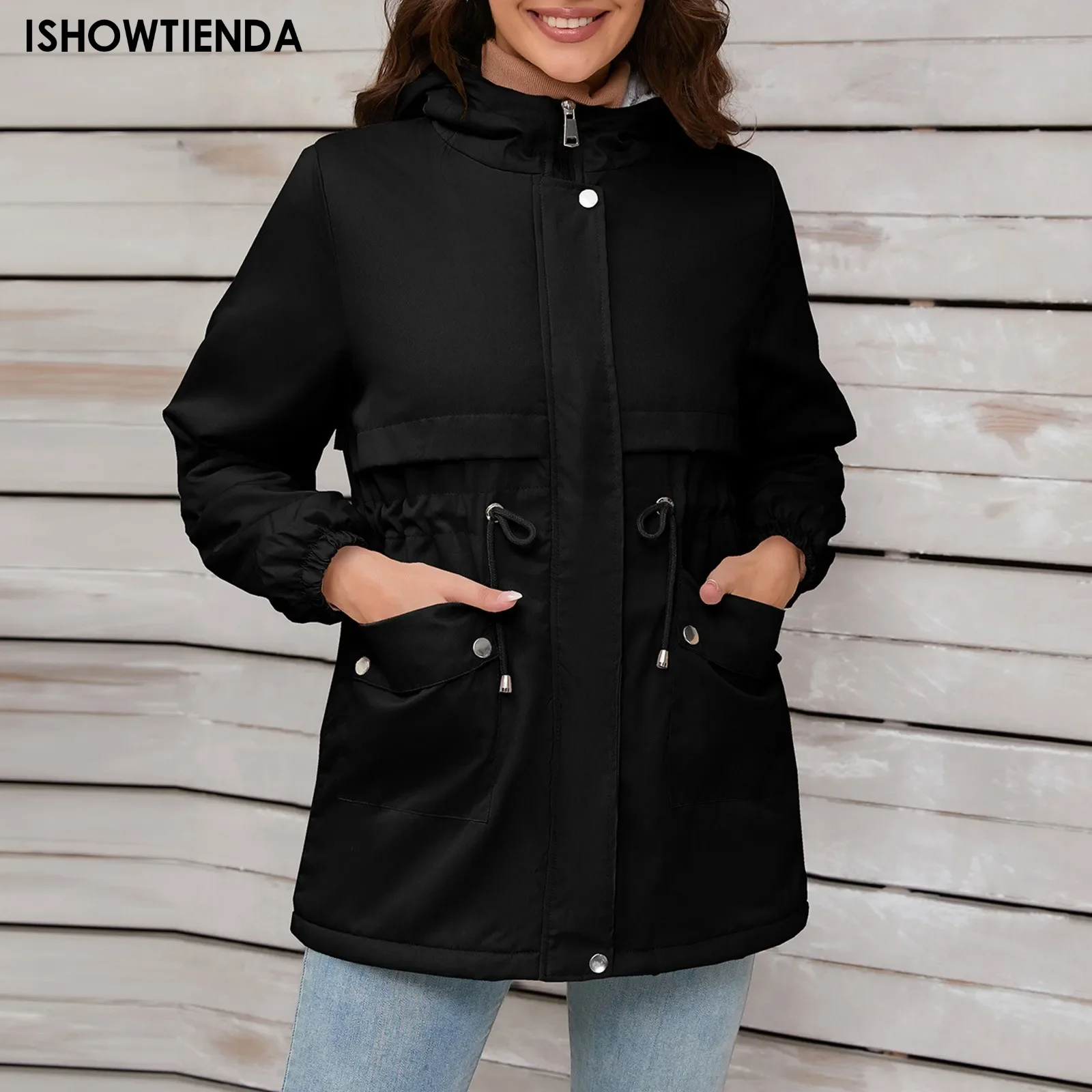 New Autumn Women's Jackets Causal Hooded Windbreaker Famale Basic Coat Zipper Lightweight Jacket Outwear Zip Jacket Coats