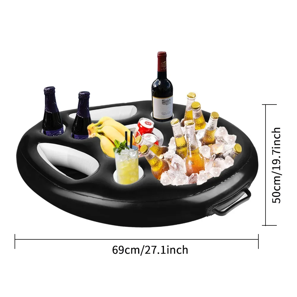 Summer Inflatable Float Beer Drinking Cooler Table Water Play Float Beer Tray Party Bucket Cup Holder for Swimming Pool Party