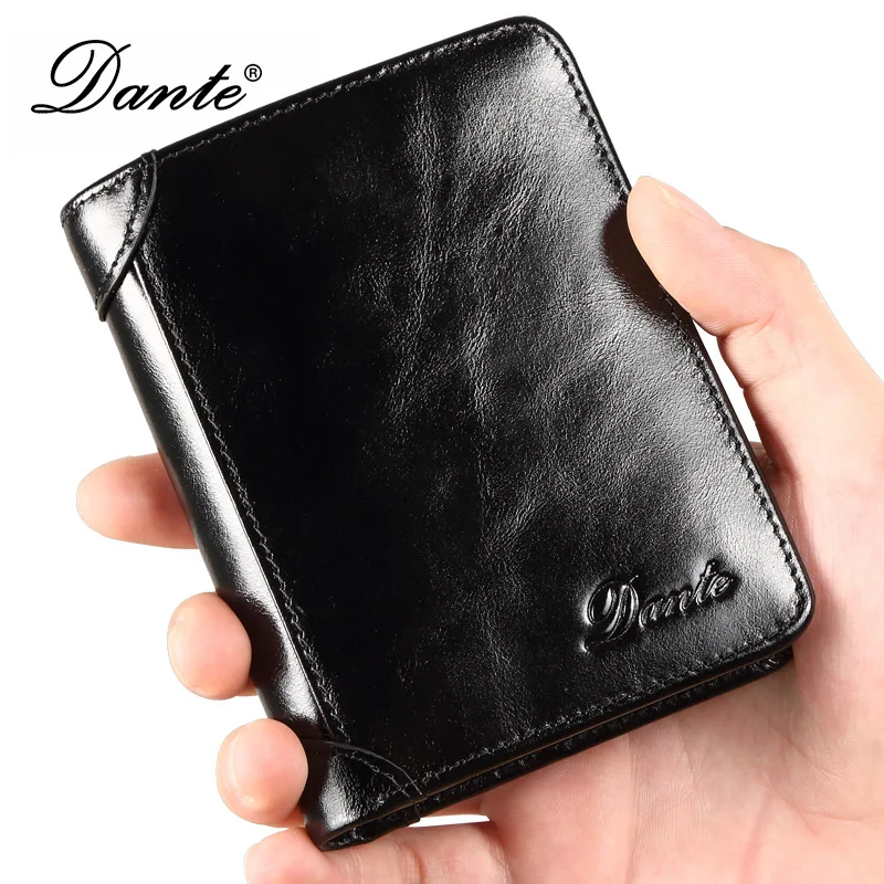 

Dante 100% first layer cowhide RFID anti-theft brush vertical three fold men's wallet retro high-quality multifunctional wallet