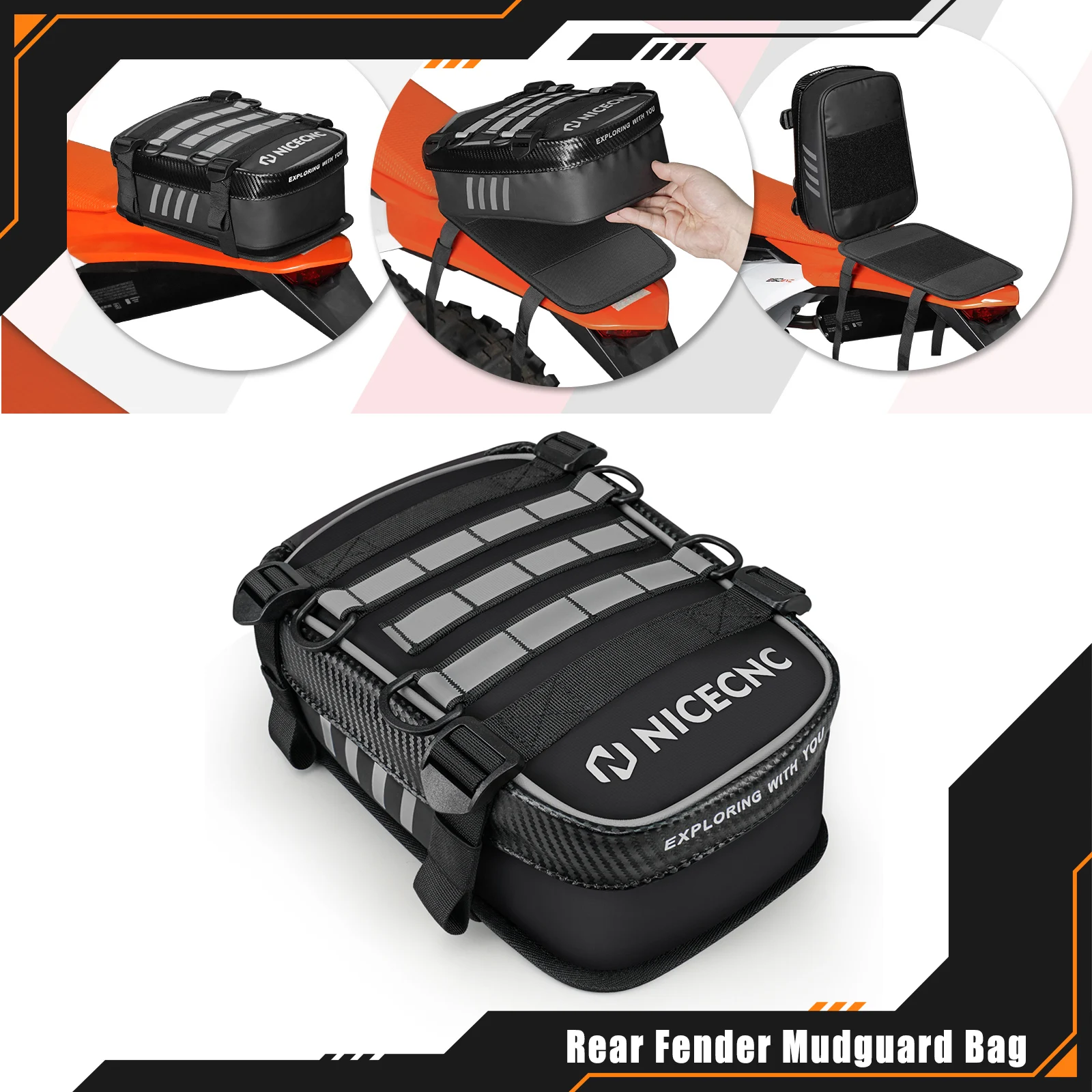 NICECNC For KTM EXC 300 EXC 250 EXCF 350 SXF 450 XCF 350 XCW 300 690 Enduro R SMC R Motorcycle Rear Fender Mudguard Bag Tool Bag