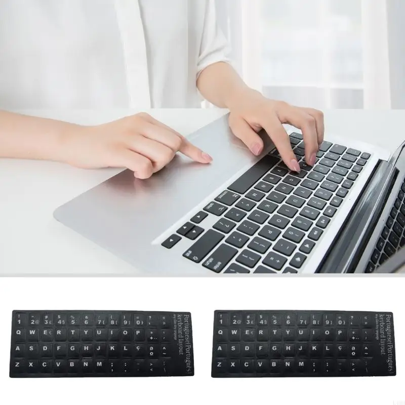 

L4MD 2Pcs Portuguese Keyboard Letter Stickers Replacement Keyboard Sticker for Laptop
