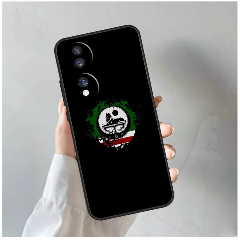 Chechnya Flag Chechen Wolf Phone Case For Honor X8b X9b X8 X9 X6a X7a X8a X9a Honor Magic 6 Pro 5 Lite 50 70 90 Cover