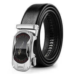 Men Plus Large Long Size 130 140 150 160 170 cm Leather Belt Metal Alloy Automatic Buckle Brand Luxury Design Waist Belts Straps