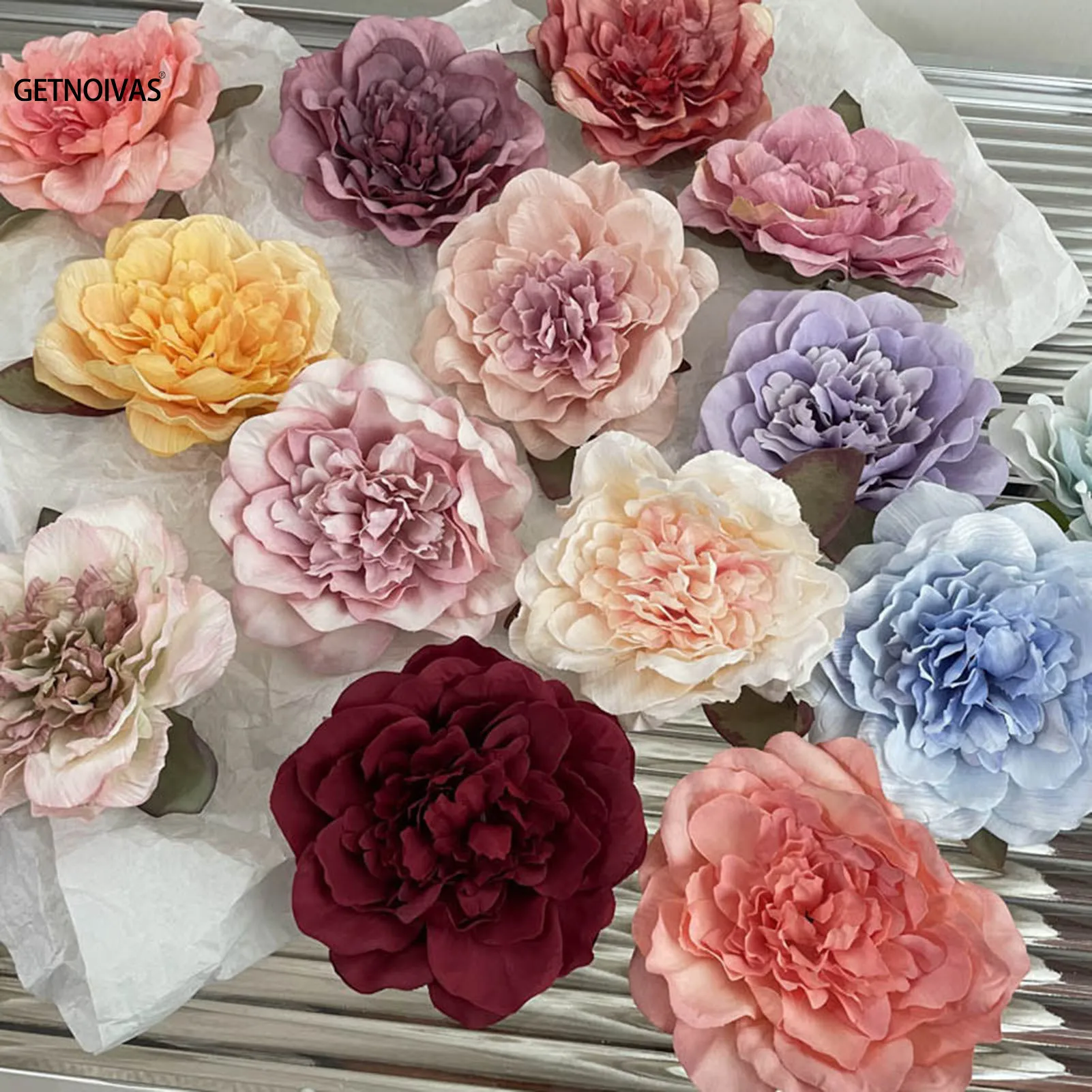 Fashion Peony Flower Women Hair Clip DIY Straw Hat Accessories Beach Holiday Bohemia Emulation Girl Hair Barrettes Headband