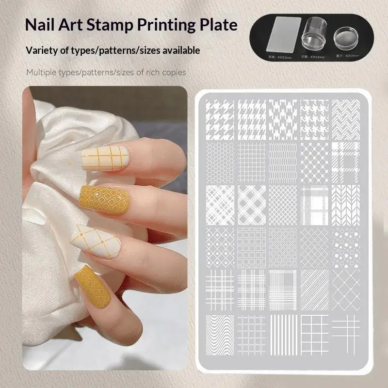 Nagelkunst-Stempelplatten aus Edelstahl mit verschiedenen Mustern für Gel-Nagellack, für Nagelkunst-Enthusiasten und den Heimgebrauch im Salon. – Detail 3