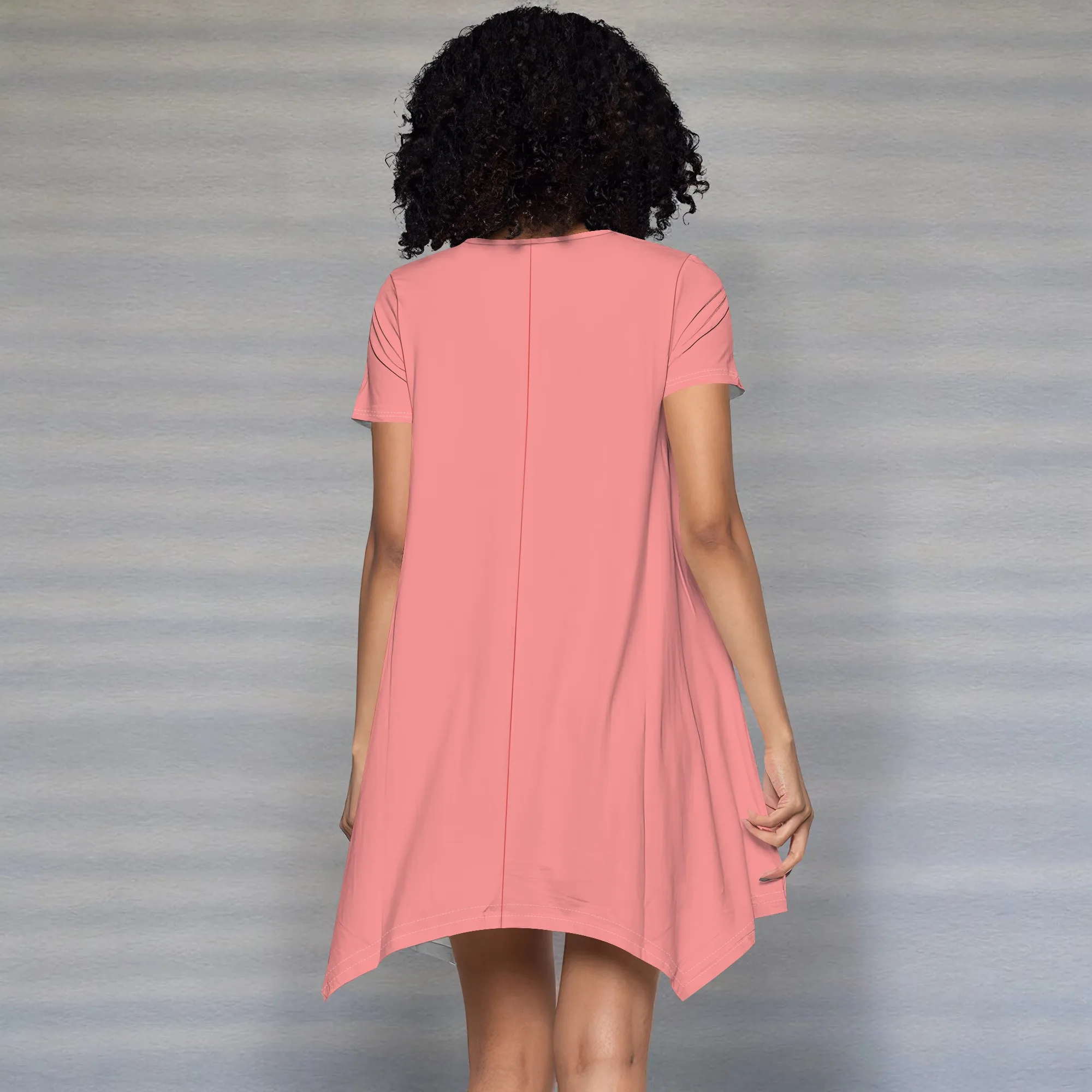 Camicia altalena ampia da donna Tunica casual con leggings T-shirt a maniche corte girocollo tinta unita Abito ampio