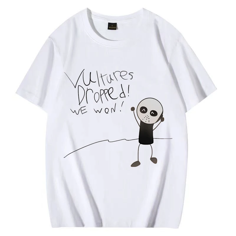 

VULTURES DROPPED! WE WON! Kanye West T shirt Men Women Rapper Vintage streetwear Oversized Pure Cotton short sleeve Unisex Tees