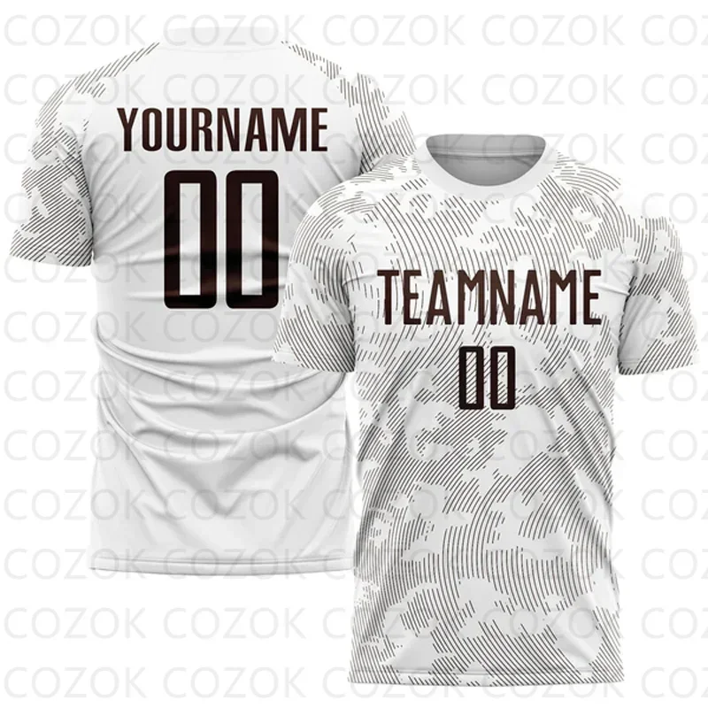 

Customized White Pattern Football Jerseys for Men Unisex Football Short Sleeves Athletic Tee Shirts