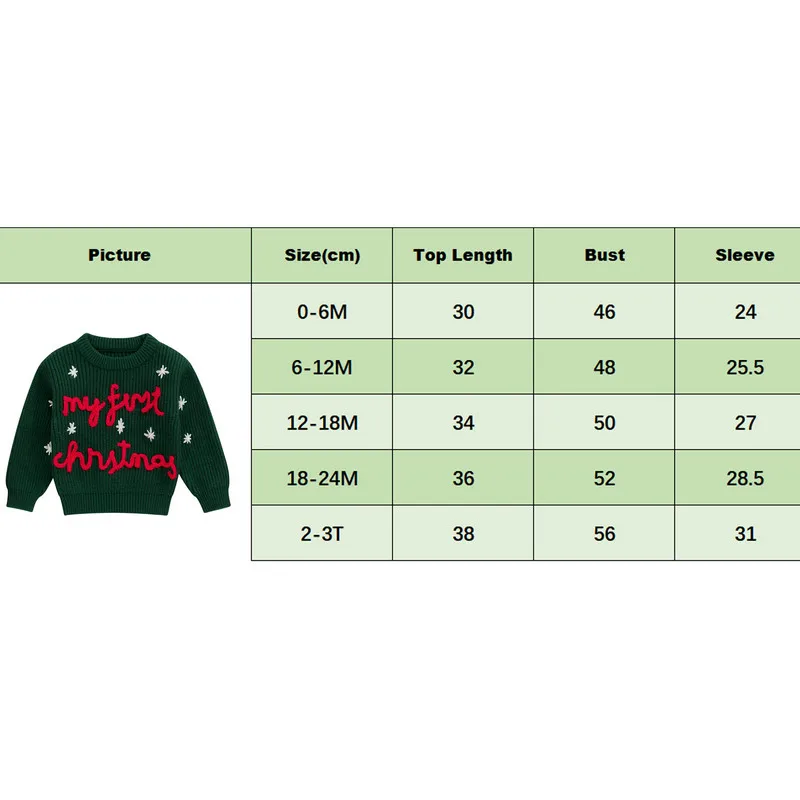 6 Months to 4 Years Christmas Kids Girls Boys Sweater Long Sleeve Crew Neck Letters Warm Winter Sweater Baby Clothing