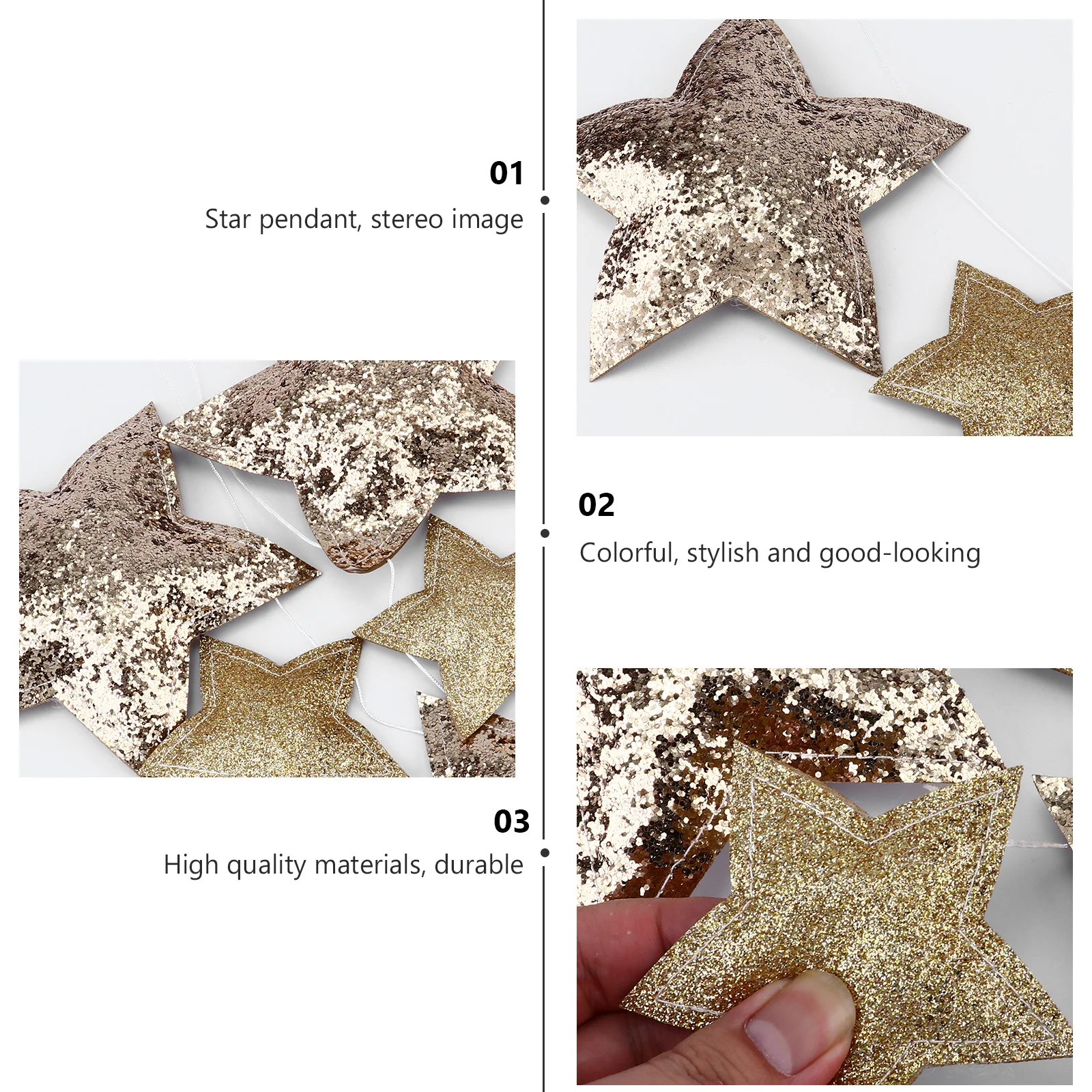 

1Set Home Decoration Star Pendant High-Quality Cotton Durable Safe Kids Room Pendants Crib Ceiling Adornment Kids Room Pendants