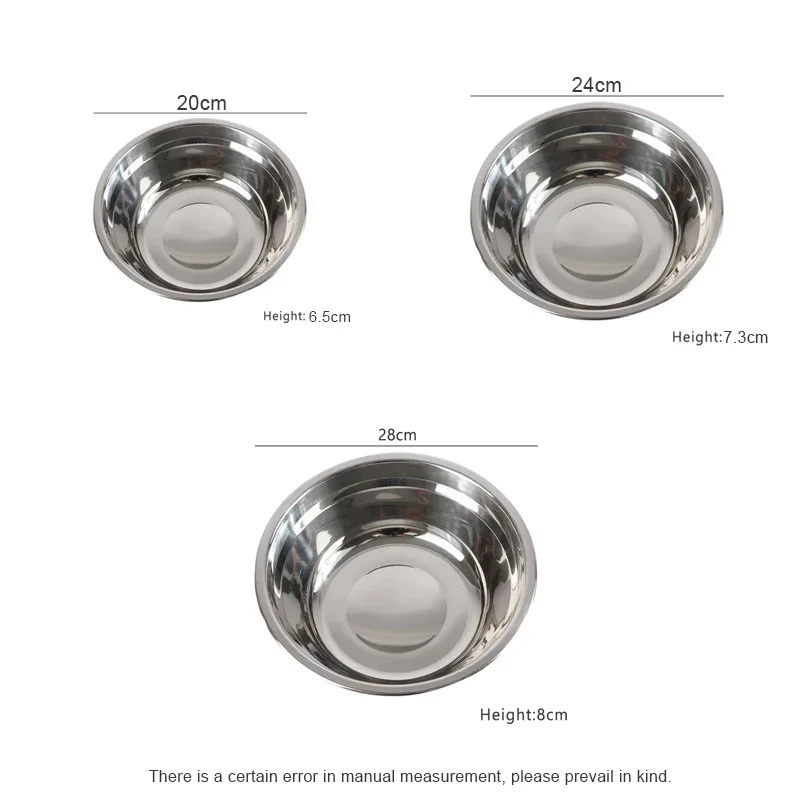 Stainless Steel Round Thicken Kitchen Cooking and Baking Kneading Bowl, Washing Fruit and Vegetable Bowl