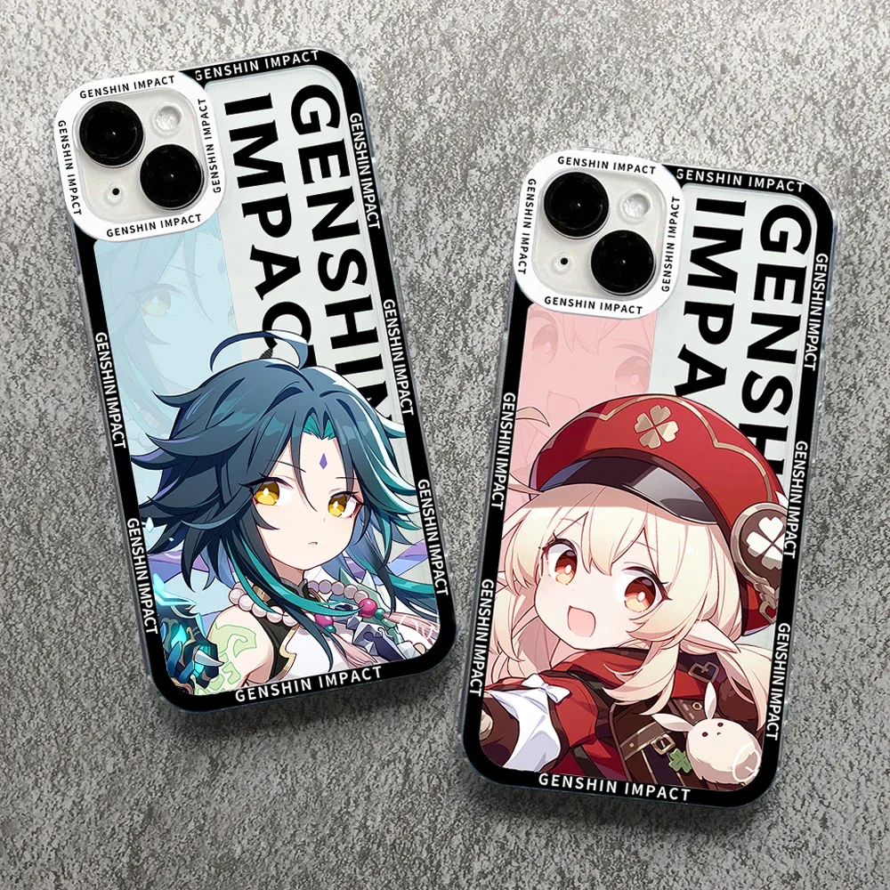 

Genshin Impact Phone Case For iPhone 16 15 14 13 12 11 Pro Max X XS Max XR 16 Plus Anime Cover Bumper Funda For iPhone 11 Case