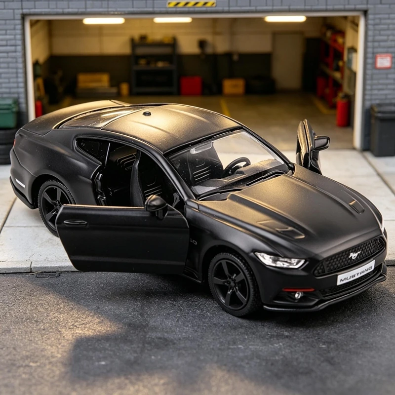 

1:36 simulation Ford Mustang alloy car model ornament collection, static decoration, double door swing, supercar gift