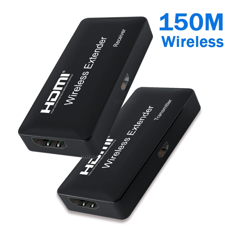 150M Wireless HDMI Extender Video Transmitter & Receiver HDMI WiFi Extender Support 1 TX to 4 RX for PS4 Camera PC TV Projector