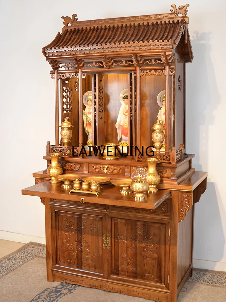 MJY solid wood shrine with door shrine stand cabinet offering table shrine household offering table