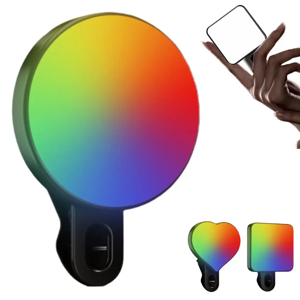 

RGB Selfie Light LED Fill Light 3 Color Modes Clip On Beauty Light Portable Pocket Light For Live Streaming Makeup Photography
