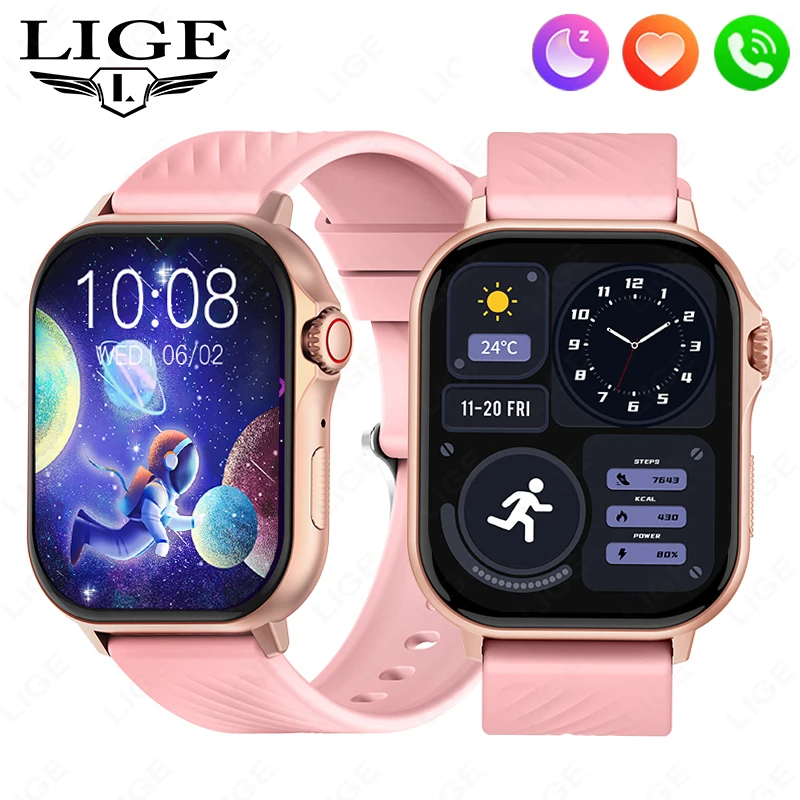 

LIGE Sports GPS Smart Watches Man 2.13inch HD AMOLED Women's Smart Watch 2025 Android Calling Music Alarm Clock Fitness Bracelet