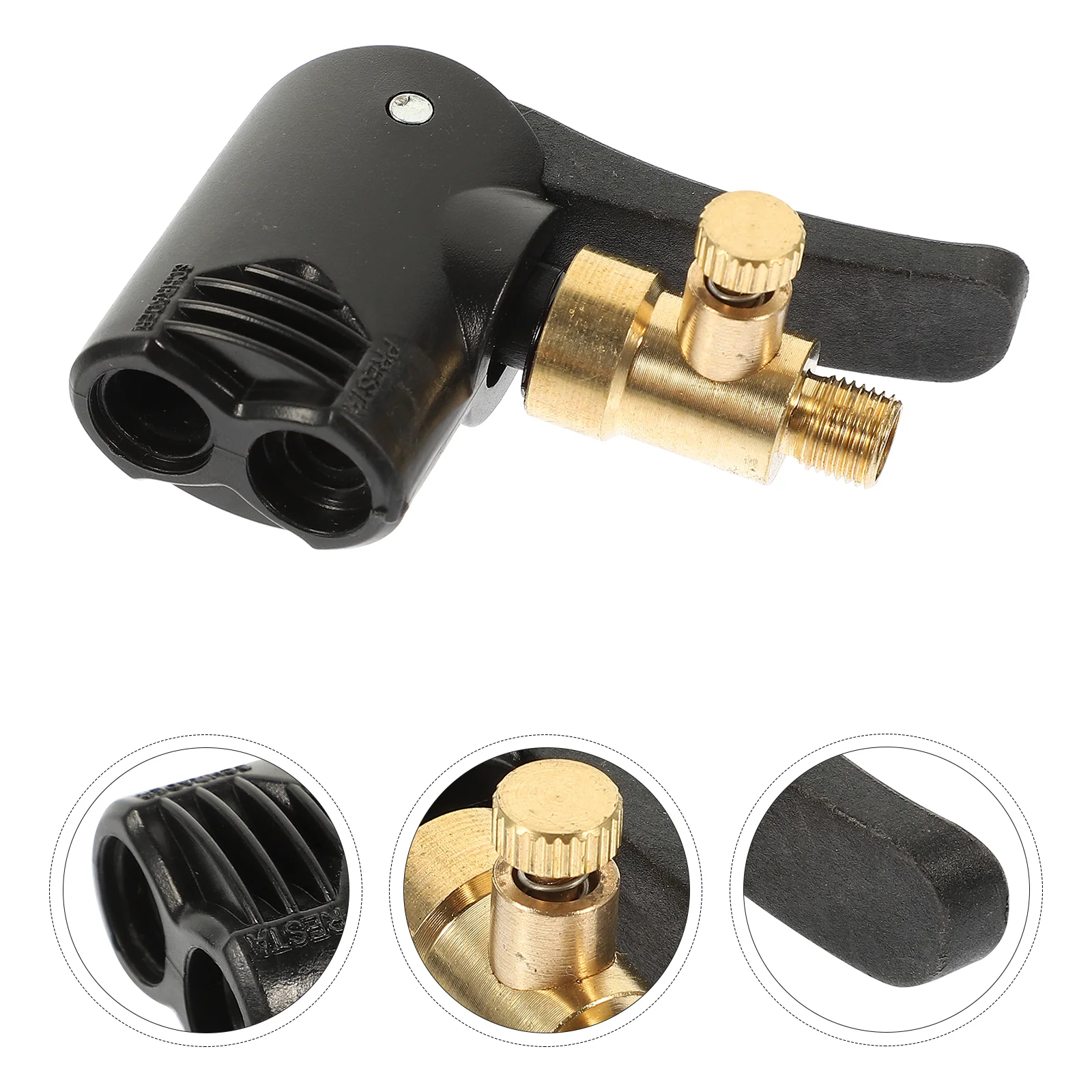 Inflator Inflatable Chuck Tire Portable Bike Hose Clamp Brass Pump Clip Dual Purpose Connector