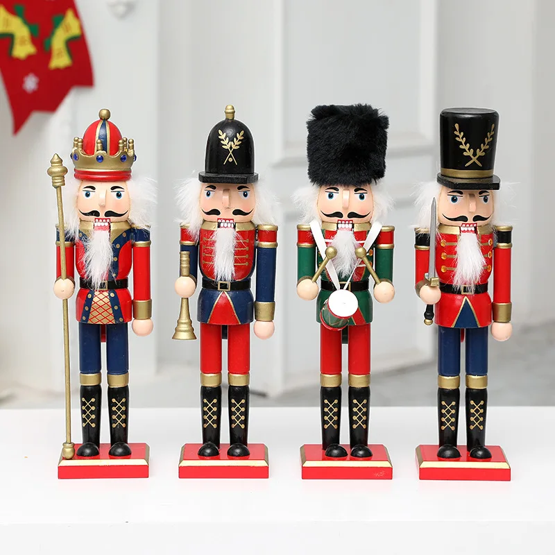 

European Christmas Nutcracker Soldier Walnut Clip Soldier Creative Wood Pure Handmade Crafts Bar Table Decoration Christmas Gift