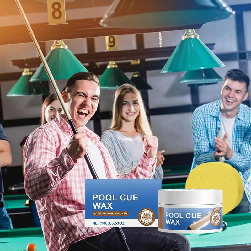 

Очиститель воска для кия для бассейна, воск с деревянным валом, крем для ухода за кием для бассейна с губкой, шелковистый лак, средства по уходу, средство против растрескивания