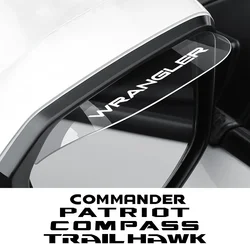 2pcs Car Side Mirror Rain Eyebrow Accessories For Jeep RENEGADE COMPASS WRANGLER TRAILHAWK PATRIOT LIBERTY RUBICON COMMANDER
