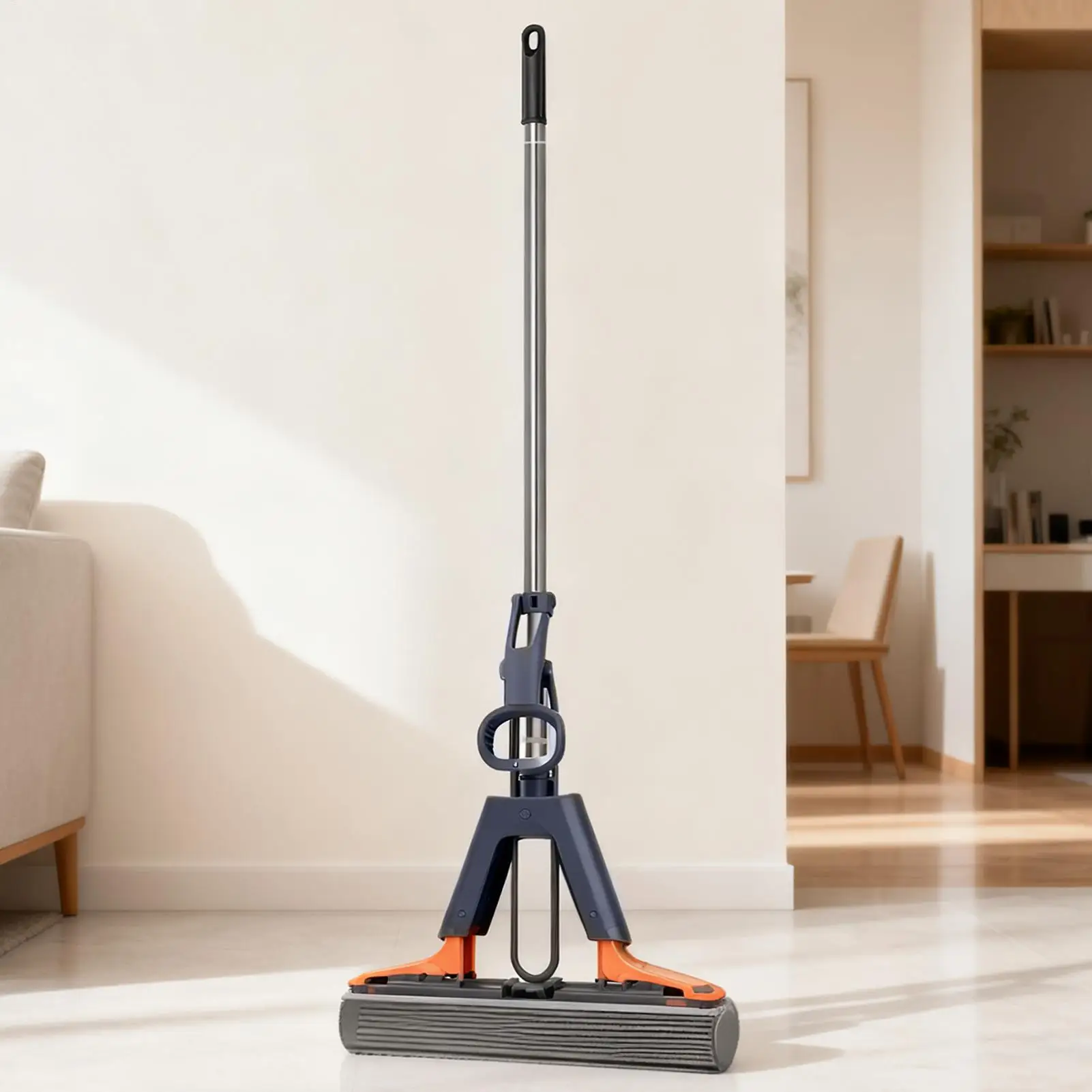 PVA sponge mop Floor Roller Mop Sponge Roller Mop with 2 sponge heads for household use for ceramic tiles marble