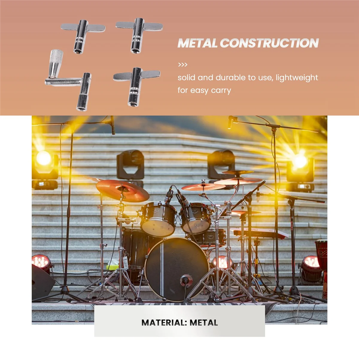 

Drum Keys 4 Pack Drum Tuning Key with Continuous Motion Speed Key Percussion Instruments Parts for Drummers
