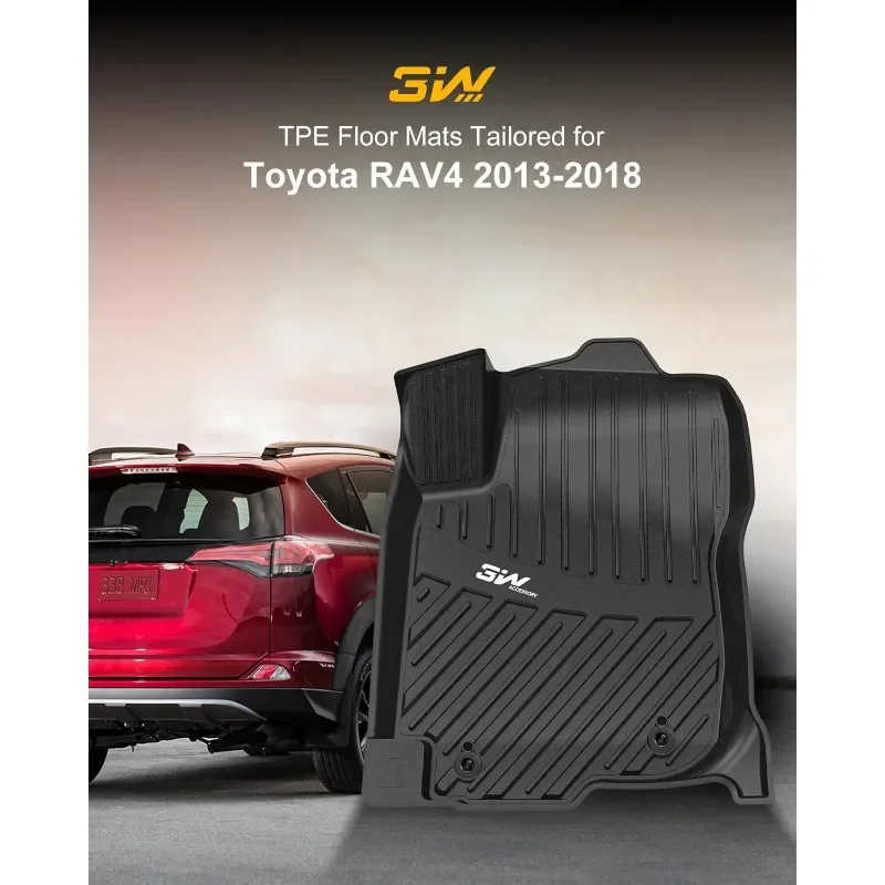 home.Floor Mats Fit Toyota RAV4 2013-2018 (Nor for Hybrid or Prime), TPE All Weather Custom Fit Floor Liner for Toyota RAV4,