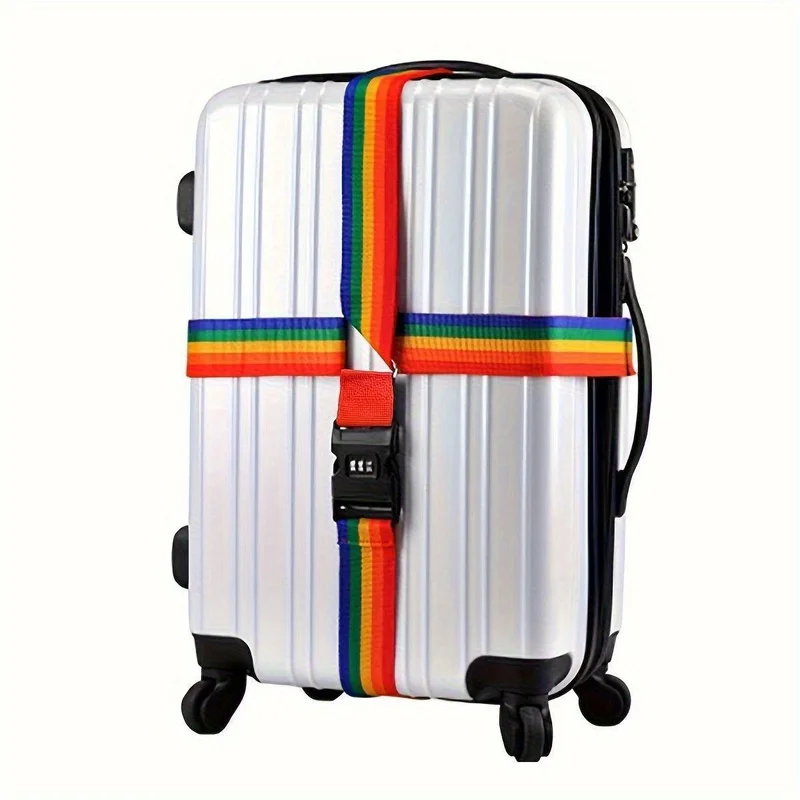 Correia de bagagem de desenho animado com trava de combinação, cinto de amarração de segurança para mala de viagem, 1 pacote