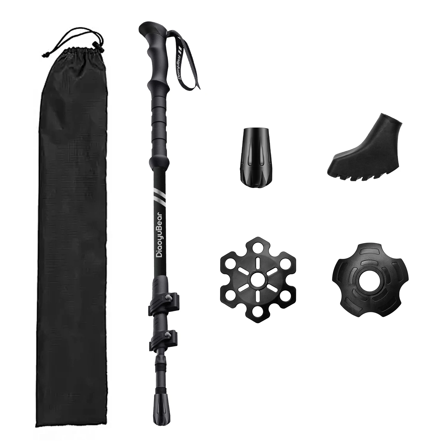 Carbon Fiber Aluminum Alloy Ultra-Light Telescopic Trekking Pole for Men and Women Outdoor Climbing Equipment